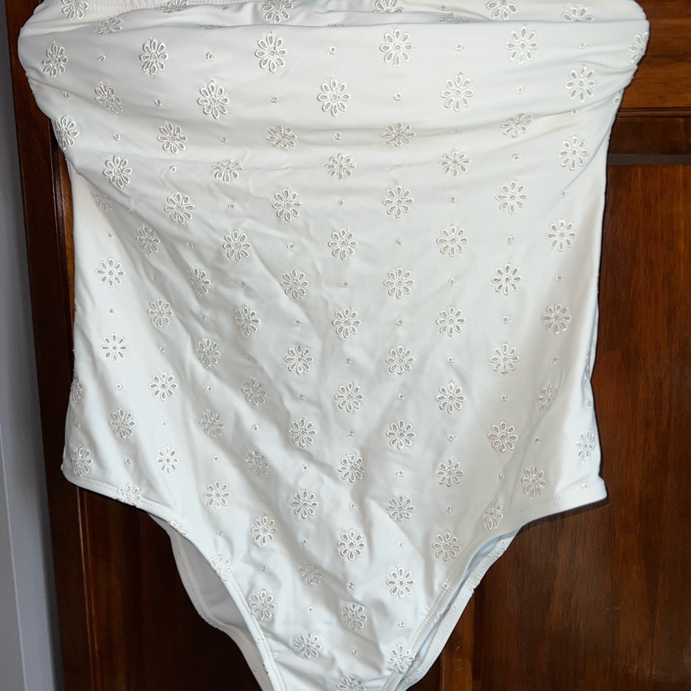 White Floral Embroidered Bodysuit